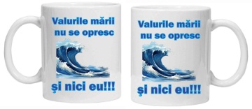Cana personalizata cu imprimeu "valurile marii nu se opresc", Alb, CRD PRINT - Img 2