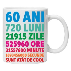 Cana personalizata "60ani 720luni .... " 60, CRD PRINT - Img 1