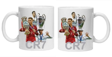 Cana personalizata cu imprimeu "CR7", Alb, CRD PRINT - Img 2
