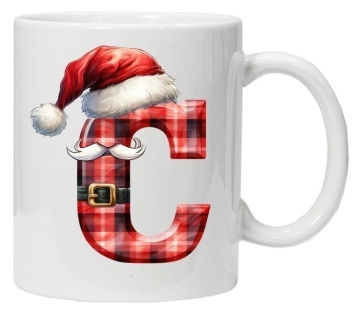 Cana personalizata cu imprimeu de iarna 2 "litera C", Alb, CRD PRINT - Img 4