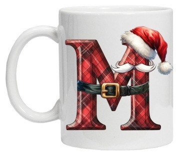 Cana personalizata cu imprimeu de iarna 2 "litera M", Alb, CRD PRINT - Img 6