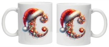 Cana personalizata cu imprimeu de iarna 3 "litera C", Alb, CRD PRINT - Img 2