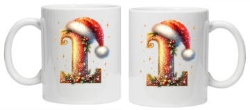 Cana personalizata cu imprimeu de iarna 3 "litera I", Alb, CRD PRINT - Img 3