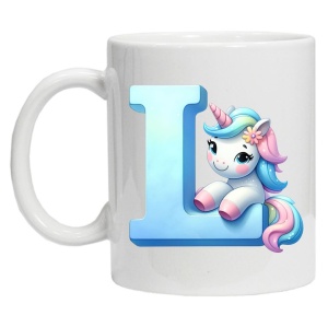 Cana personalizata cu imprimeu "litera L", Alb, CRD PRINT - Img 2