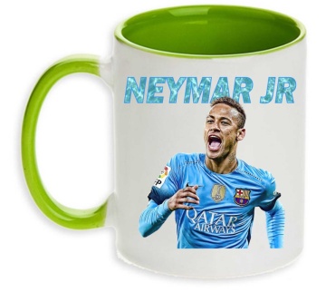 Cana personalizata cu imprimeu "Neymar jr. - 2", Verde deschis, CRD PRINT - Img 2