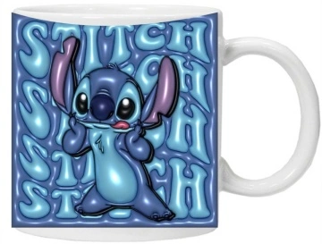 Cana personalizata cu imprimeu "Stitch 2", Alb, CRD PRINT