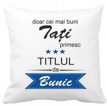Perna 40 x 40 cm personalizata cu imprimeu "DOAR CEI MAI BUNI TATI" , poliester, alba,, CRD PRINT
