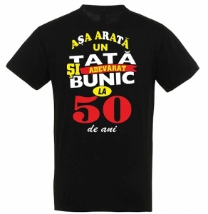 Tricou personalizat barbat, "Asa arata un tata si bunic la 50 de ani" , CRD PRINT