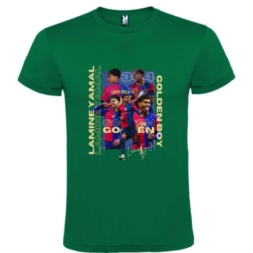 Tricou unisex verde personalizat , "Lamine Yamal Golden BOY",CRD PRINT