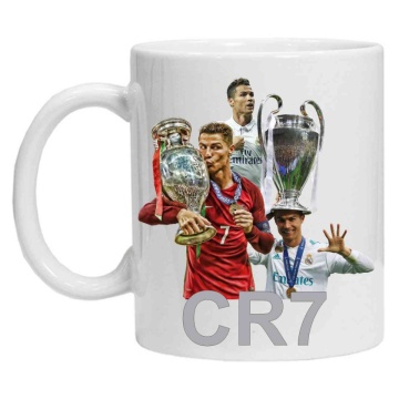 Cana personalizata cu imprimeu "CR7", Alb, CRD PRINT - Img 3