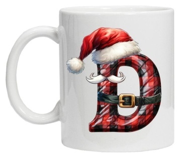 Cana personalizata cu imprimeu de iarna 2 "litera D", Alb, CRD PRINT - Img 5