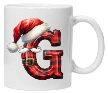 Cana personalizata cu imprimeu de iarna 2 "litera G", Alb, CRD PRINT - Img 5