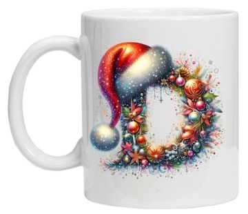 Cana personalizata cu imprimeu de iarna 3 "litera D", Alb, CRD PRINT - Img 3