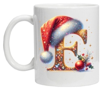 Cana personalizata cu imprimeu de iarna 3 "litera E", Alb, CRD PRINT - Img 6