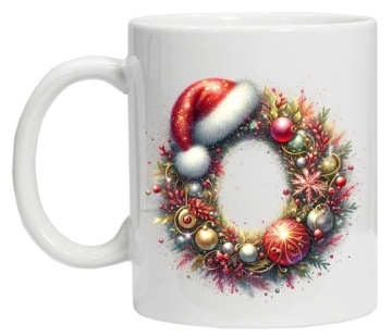 Cana personalizata cu imprimeu de iarna 3 "litera O", Alb, CRD PRINT - Img 2