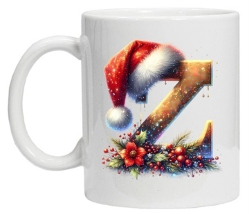 Cana personalizata cu imprimeu de iarna 3 "litera Z", Alb, CRD PRINT - Img 5