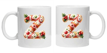 Cana personalizata cu imprimeu de iarna "litera Z", Alb, CRD PRINT - Img 3