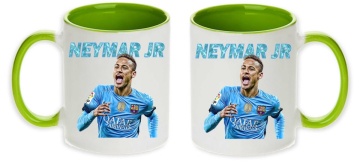 Cana personalizata cu imprimeu "Neymar jr. - 2", Verde deschis, CRD PRINT - Img 3
