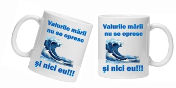 Cana personalizata cu imprimeu "valurile marii nu se opresc", Alb, CRD PRINT - Img 4