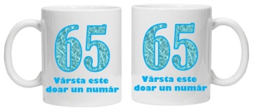 Cana personalizata cu imprimeu "varsta este doar un numar - 65", CRD PRINT - Img 3