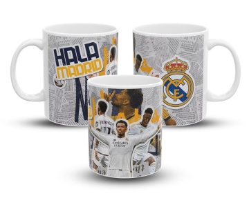 Cana personalizata cu textul "F.C. Real Madrid - Vini Jr, Rodrygo si Bellingham ", Alb, CRD PRINT - Img 2