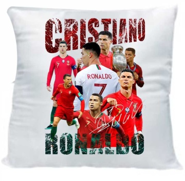 Perna 40 x 40 cm personalizata cu imprimeu Cristiano Ronaldo, , poliester, alba,, CRD PRINT