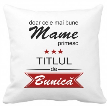 Perna 40 x 40 cm personalizata cu imprimeu "DOAR CELE MAI BUNE MAME" , poliester, alba, CRD PRINT