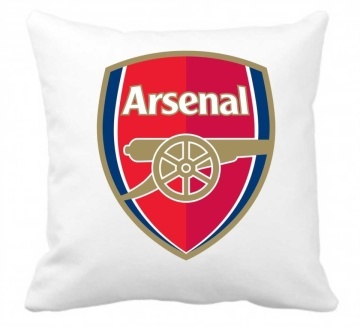 Perna 40 x 40 cm personalizata cu imprimeu "Sigla Arsenal FC" , poliester, alba,, CRD PRINT