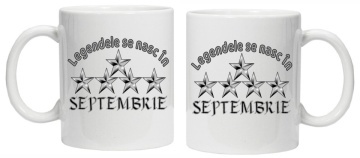 Cana inscriptionata cu textul "legendele se nasc in septembrie", CRD PRINT - Img 3
