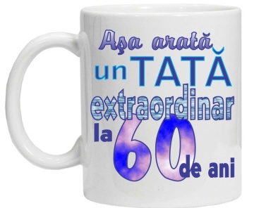 Cana personalizata cu imprimeu "asa arata un tata extraordinar la 60 de ani ",CRD PRINT - Img 3