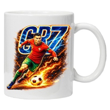 Cana personalizata cu imprimeu "CR7", Alb, CRD PRINT