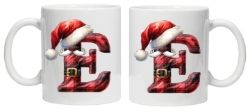 Cana personalizata cu imprimeu de iarna 2 "litera E", Alb, CRD PRINT - Img 4