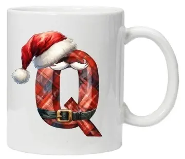 Cana personalizata cu imprimeu de iarna 2 "litera Q", Alb, CRD PRINT - Img 6