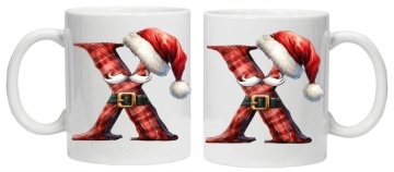 Cana personalizata cu imprimeu de iarna 2 "litera X", Alb, CRD PRINT - Img 4