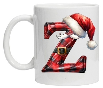 Cana personalizata cu imprimeu de iarna 2 "litera Z", Alb, CRD PRINT - Img 3