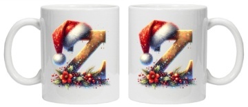 Cana personalizata cu imprimeu de iarna 3 "litera Z", Alb, CRD PRINT - Img 3