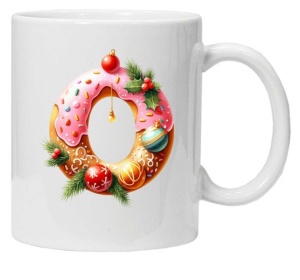 Cana personalizata cu imprimeu de iarna "litera O", Alb, CRD PRINT