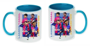 Cana personalizata cu imprimeu "Lamine Yamal - Golden Boy", albastru, CRD PRINT - Img 2