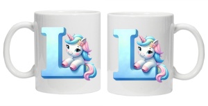 Cana personalizata cu imprimeu "litera L", Alb, CRD PRINT - Img 3