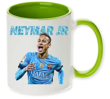 Cana personalizata cu imprimeu "Neymar jr. - 2", Verde deschis, CRD PRINT - Img 1