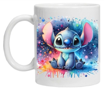Cana personalizata cu imprimeu "STITCH - Model 2", Alb, CRD PRINT - Img 3