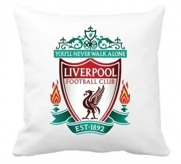 Perna 40 x 40 cm personalizata cu imprimeu "Sigla Liverpool" , poliester, alba,, CRD PRINT