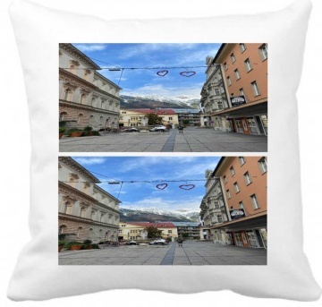 Perna 40 x 40 cm personalizata cu POZA TA , poliester, alba,, CRD PRINT - Img 2