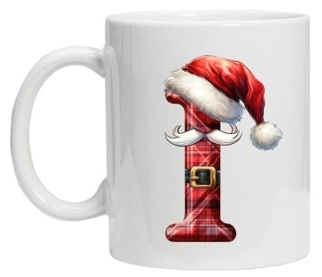 Cana personalizata cu imprimeu de iarna 2 "litera I", Alb, CRD PRINT - Img 5