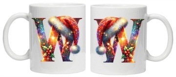 Cana personalizata cu imprimeu de iarna 3 "litera W", Alb, CRD PRINT - Img 4
