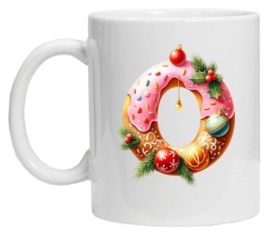 Cana personalizata cu imprimeu de iarna "litera O", Alb, CRD PRINT - Img 2