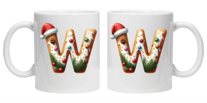 Cana personalizata cu imprimeu de iarna "litera W", Alb, CRD PRINT - Img 3