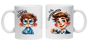Cana personalizata cu imprimeu "inainte si dupa cafea - model 8", CRD PRINT - Img 1