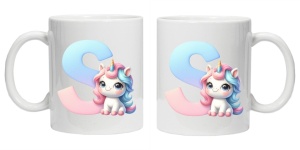 Cana personalizata cu imprimeu "litera S", Alb, CRD PRINT - Img 3