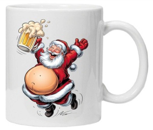 Cana personalizata cu imprimeu "MOS CRACIUN haios", model 7, CRD PRINT
